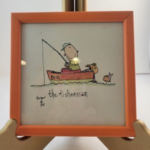 The Fisherman by Bill Eagan framed & signed.